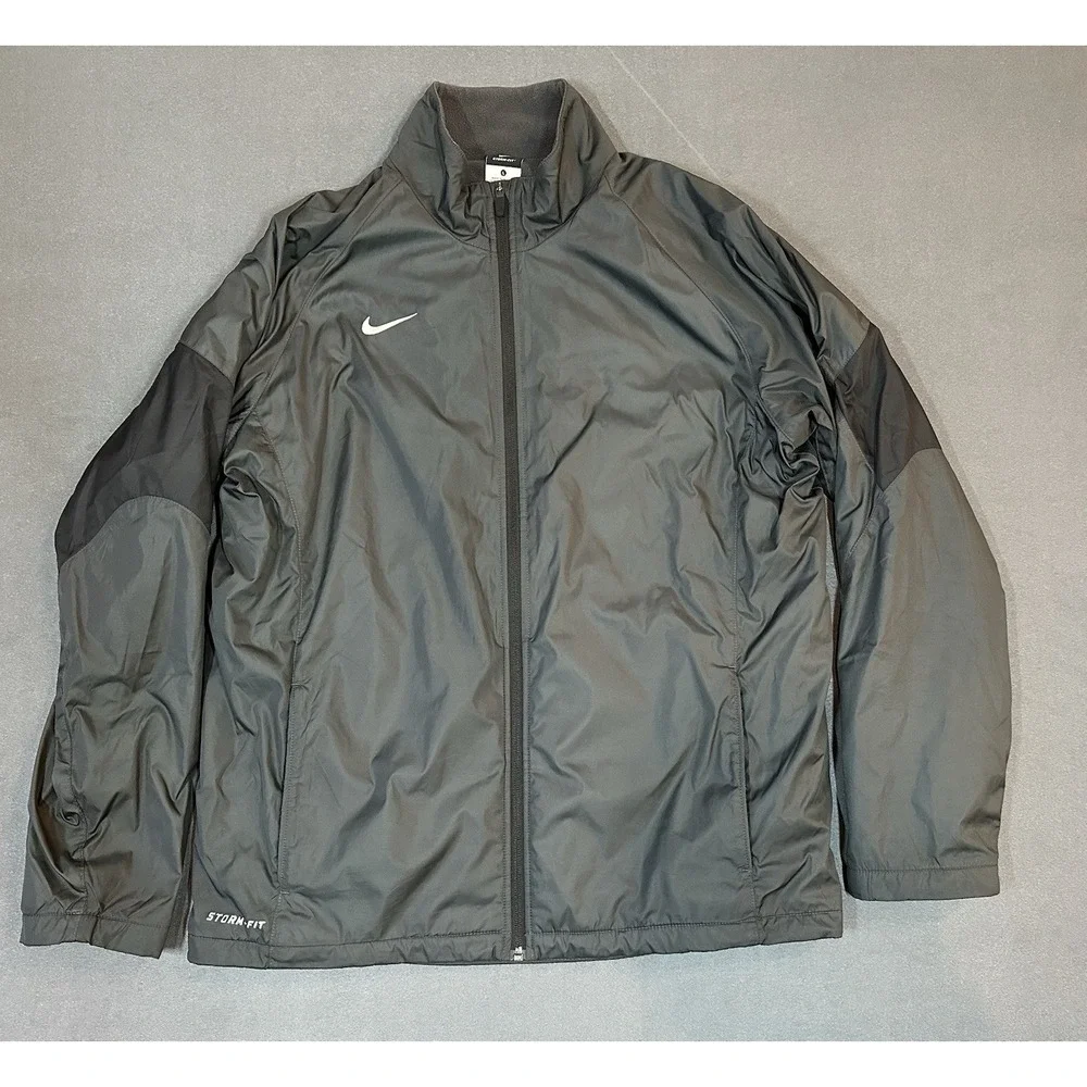 Nike Storm Fit Jacket Mens Black Golf Performance Full Zip Rain Size L